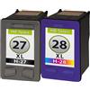 TonerPartner Multipack Compatibile con HP 27 / 28 include 2 cartucce per testine di stampa