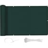 LOVE STORY Frangivista Balcone 70x500cm Copri Ringhiera Balcone Impermeabile Privacy Protezione UV Recinzione PES Esterno Giardino Terrazze Patio,Verde