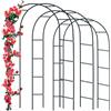 Forever Speed 3PCS Arco per Rose in Metallo per Rampicanti in Acciaio Verniciato a Polvere, Decorazione da Giardino e Decorazione 240 x 140 x 38 cm, Nero
