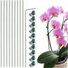 Nogeqi 10 bastoncini per orchidee, supporto flessibile per piante, con 10 clip per piante per interni ed esterni, asta professionale (40 cm)
