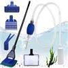 WEGREAT Set di pulizia per acquario, 5 in 1: set di pulizia per acquario, cambio acqua, sifone e 5 strumenti di pulizia rimovibili, accessori per acquario, per cambio acqua e pulizia