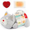 ALL FOR PAWS Peluche a forma di cuore battuto con borsa calda, morbido giocattolo per gattini, giocattolo imbottito per separazione, sollievo dall'ansia e aiuto per il sonno