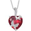FJ Collana Farfalla Donna in Argento Sterling 925 Ciondolo Cuore Collane Rubino Luglio Pietra Portafortuna Gioielli Regalo per lei Amiche Moglie Mamma Donna