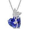 FJ Collana Farfalla Donna in Argento Sterling 925 Ciondolo Cuore Collane Tanzanite Dicembre Pietra Portafortuna Gioielli per Donna Amiche Moglie Mamma