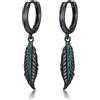 Midir&Etain Piuma/spada/pizzo/croce/stella di David orecchini pendenti per uomini e donne in argento Sterling 925 punk orecchino malachite turchese gioielli regalo di compleanno, Klein, Argento