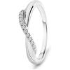 MIORE Anello Donna con Diamanti taglio Brillante Ct. 0.08 in Oro Bianco 9 Kt 375