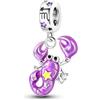 Mon & Sons Ciondolo con segno zodiacale che si illumina al buio, in argento Sterling 925, compatibile con braccialetti Pandora Moments, 4mm Hole, Metallo Argento sterling, Non pietra preziosa
