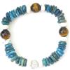 LE DEUCALION Bracciale in vera pietra di apatite blu, howlite e altre pietre naturali. Charm in argento 925 a forma di fiore. Idea regalo, Argento sterling Argento Sterling PIETRE VERITABILI, Apatite