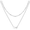 U7 Collana Donna Cuore e Lettera A-Z a Catenina Doppio Strato 36cm e 41cm + 5cm Catenina Estesa in Acciaio Inossidabile 316L Collana Iniziale del Nome Regalo per Donna Ragazza Compleanno Natale