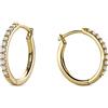 Miore Orecchini Donna a Cerchio con Diamanti Incastonati in Oro Giallo 14 carati 585 con Diamanti 0,19 carati, 15 x 15 mm, Gioielli Donna Anallergici Fatti a Mano, Consegnato con Portagioielli