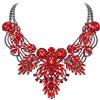 EVER FAITH Chunky Statement Collo Collana per Donne Ragazze Rhinestone Cristallo Vintage Bigiotteria Rosso Nero-Fondo