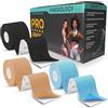 DDGM KinesioTape Professionale 5cm x 5m Idrorepellente Tape Kinesiologico in Cotone Traspirante Latex Free Colla Ipoallergenica Elasticità 140%-160% Cerotto Ginocchio e Articolazioni 3 Roll Best Seller