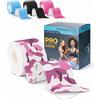DDGM KinesioTape Professionale 5cm x 5m Idrorepellente Tape Kinesiologico in Cotone Traspirante Latex Free Colla Ipoallergenica Elasticità 140%-160% Cerotto Ginocchio e Articolazioni 1 Roll Camo Pink