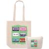 La Ruotante Set borsa tote shopper e pochette per appassionati di musica idea regalo (musicassette)