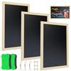 EKOCEV Lavagna per Gesso 3 pezzi Lavagne da Appendere, Lavagna per Gesso con Cornice in Legno Lavagna Nera da Gesso per Feste Scuola Appunti Messaggi Ufficio a Casa Ristoranti Matrimoni, con Accessori