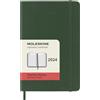 Moleskine Agenda Giornaliera 12 Mesi 2024, Agenda 2024, Formato Pocket 9x14, Copertina Morbida e Chiusura Elastica, Colore Verde Mirto