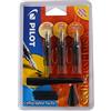 Pilot Plumix - Penna stilografica, cartuccia d'inchiostro nero, Confezione da 3 pezzi, 0,58mm + 0,70mm + 1,00mm