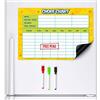 CKB LTD - Lavagna magnetica Chore Chart per frigorifero, con pennarello cancellabile a secco e penna, per cucina, casa, ufficio, promemoria, famiglia, formato: A3, colore: bianco