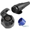 SPARKMOTO Spina 13 Poli E Presa 13 Poli Rimorchio Impermeabile,presa per rimorchio 13 poli,spina per rimorchio 13 poli con porta spina blu,Spina Presa Rimorchio 13Poli per RV Auto gancio traino(Nuovo)