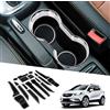 BIXUAN Compatibile con Opel Mokka X 2017 - 2020, tappetini antiscivolo per console centrale, braccioli, tappetini in gomma, supporto per bevande, antiscivolo, cuciture per porta, 19 pezzi