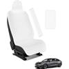 EVOOOR Coprisedile auto impermeabile in neoprene per Tesla Model Y/3 sedili anteriori - Antiscivolo, ideale per officina e dopo lo sport, con copertura per cintura e bracciolo inclusi (Bianco)