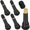 JJPJL 5 Pezzi Tappo Valvola Auto,TR413 Pneumatico Valvola Asta Tappo Valvola in Gomma,per Auto,Moto(nero)