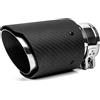 Krtopo 63MM(2.5) Punte Di Scarico Silenziatore Tubo Di Scarico Coda Terminale Uscita 89MM (3.5)170MM Acciaio inossidabile e Lucido in Fibra di Carbonio Auto Scarico Tail End Pipe Nero opaco Sillver