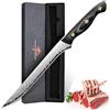 Purple Dragon Damast Ausbeinmesser 20cm - Coltello sgrassaggio di Brisket - Coltello da macelleria con nuclei VG10 - Coltello da cucina con maniglia in legno Full Tang -regalo per uomo