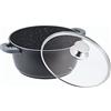 rukauf 3.5 l HQ Premium pentola padella con rivestimento in ceramica, diametro 24 cm nero design Kasan/Kazan