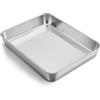 TEAMFAR Teglia da forno rettangolare in acciaio inox, 31,6 x 24,7 x 4,8 cm, per torte, lasagne, brownie, sana, facile da pulire e lavabile in lavastoviglie