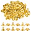 PATIKIL 8mm Rivetti a Punta, 100 Set Borchie Tonda Rivetto Punta Rapida Decorazione per Cuoio Rock Nailheads Abbigliamento Cinture Borse Scarpe, Tono Oro