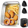 Zinueen Pirofila in acciaio inox per Airfryer - con griglia di sgocciolamento, coperchio e maniglie, accessorio Airfryer per Ninja, Cosori, Philips, pirofila Airfryer, senza BPA e inodore