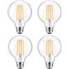 WULUN Lampada a LED Edison E27 G80, 40W equivalente, Bianco caldo 3000K 400lm, Lampade Decorative Vintage, AC 220V， Per l'arredamento degli interni del ristorante, non dimmabile, 4 pezzi