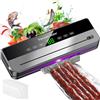 GOMETY Macchina per sottovuoto 5 in 1, per alimenti con 10 sacchetti sottovuoto da 20 x 30 cm, 65 Kpa, saldatrice rimovibile con indicatore LED e taglierina per alimenti secchi e umidi (grigio)