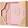 Imani Aksa Set regalo musulmano Tappeto di preghiera musulmano (tappeto di preghiera, libro di sura con la sua borsa, tesbih, zikirmatik) Islam seccade (rosa)