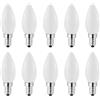 WULUN Lampadine colorate della candela 1W LED E14, risparmio energetico, illuminazione della decorazione del partito, AC/DC 220-240V, 10-Pack, bianco freddo