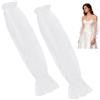 NBEADS 1 Paio di Maniche Staccabili per Matrimonio, Maniche Lunghe in Tulle con Perle e Maniche A Sbuffo Rimovibili per Abito da Sposa da Donna Accessori per Il Braccio della Sposa, Floreale Bianco