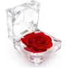 KBSICWO Rosa Stabilizzata Rossa di San Valentino, Scatole per Anelli di Rose, Rosa Eterna per Mamma Fidanzata Donna Compleanno Anniversario, 4.8x4.8x4.5cm