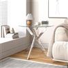 GOLDFAN Tavolino rotondo in vetro con gambe cromate per soggiorno, 50 cm, tavolino rotondo per divano, comodino moderno contemporaneo per camera da letto