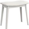 Balama Sgabello da toeletta, bianco, imbottito, 47 x 28 x 45 cm, con robusta ecopelle e gambe in plastica, leggero, fino a 150 kg