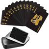 LEPGUYO Set da 54 Carte da Gioco in Plastica Nera Impermeabili, Mazzo di Carte Nere Professionale da Poker, 100% Impermeabili, Ideali per Regali, Feste e Giochi di Carte, con Scatola di Stoccaggio Nera