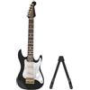 Garosa 5.5 In Chitarra Elettrica Miniatura Legno Mini Chitarra Modello Display Strumento Musicale Miniatura Casa delle Bambole Modello Decorazione (Nero)