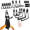 Avilia - Ganci Garage Multifunzione in Metallo in Set da 16 con Accessori per Montaggio, Ideale come Porta Bici da Muro e Porta Attrezzi da Giardino, Resistente e Salvaspazio