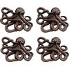 LFWATAXY Pomelli a forma di animale, 4 maniglie a forma di polipo, a foro singolo, per porte, creative, decorazioni per mobili per la casa, bagno, comò, armadio, cassetti, maniglie hardware (rame