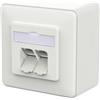 METZ CONNECT E-DAT C6A LSA++ - Barattolo a 2 porte, AP, colore: Bianco traffico
