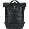 Expatrié Zaino Donna Nero - Adele - Zainetto Elegante per Università, Lavoro, Bici, Viaggio - Rolltop Grande con Vano per PC Portatile - Impermeabile