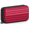 stardis Trousse per cosmetici con guscio rigido, da donna, da uomo, da toilette a forma di valigia, impermeabile, mini valigetta per donne, uomini, bambini, rosso carminio, L 24cm x B 12cm x H 8,2cm,