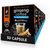 King Cup - 5 Confezioni da 10 Capsule di Ginseng da Zuccherare, 50 Capsule 100% Compatibili con Sistema Lavazza a Modo Mio di Bevanda al Gusto di Ginseng, Senza Glutine e Senza Lattosio