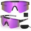 HIULLEN Occhiali da Ciclismo, Occhiali da Sole Sportivi Polarizzati, Occhiali da Bicicletta Uomo Donna Antivento Protezione UV400 per Ciclismo Motociclismo Corsa Sci Alpinismo(Viola)