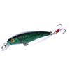 VOANZO 10PCS Laser Simulation Bait 3D Artificiale Minnow Esche da Pesca Esche, Attrezzatura da Pesca in plastica spigola, Esca Dura Esca realistica Esca da Pesca Esca da Pesca (Verde)